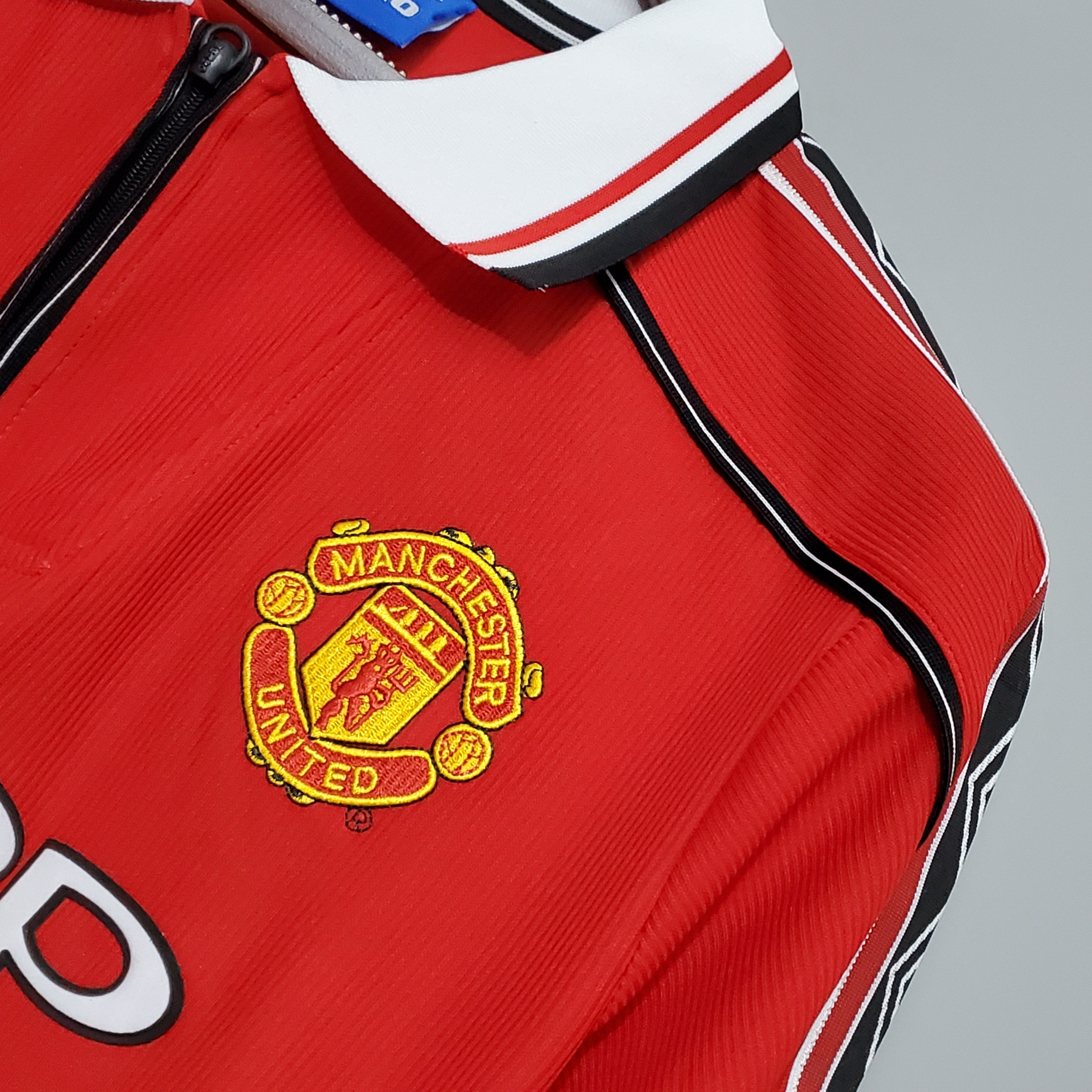 CAMISA RETRÔ MANCHESTER UNITED HOME MANGA LONGA 98/99