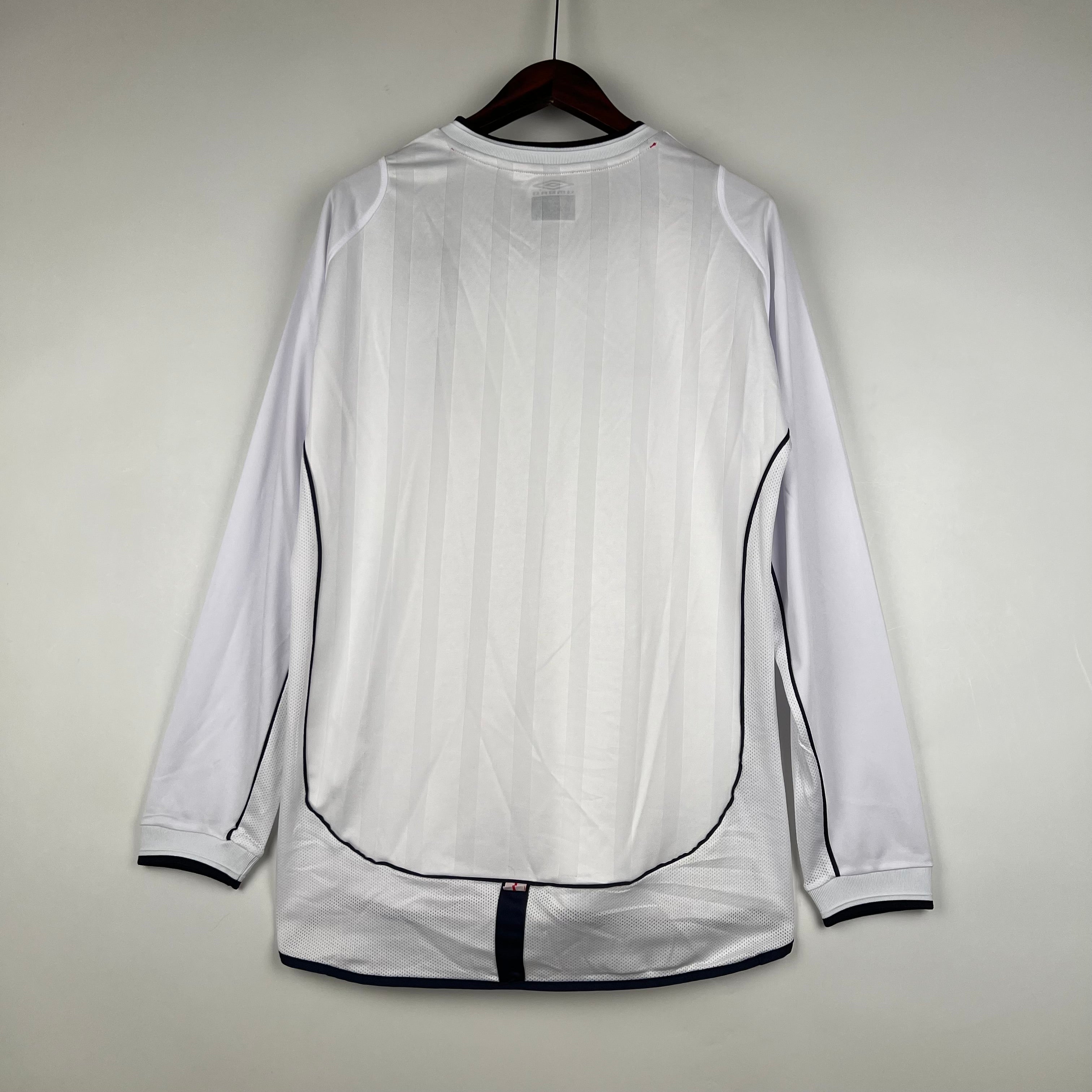 CAMISA RETRÔ INGLATERRA HOME MANGA LONGA 2002