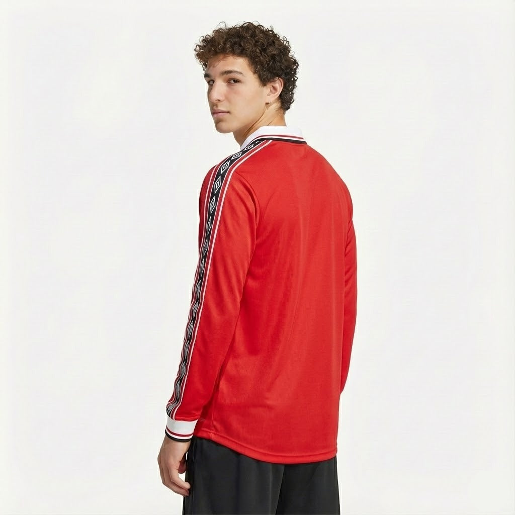 CAMISA RETRÔ MANCHESTER UNITED HOME MANGA LONGA 98/99