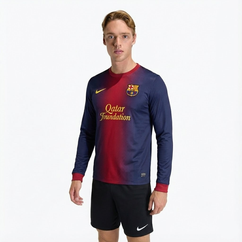 CAMISA RETRÔ BARCELONA HOME MANGA LONGA 12/13