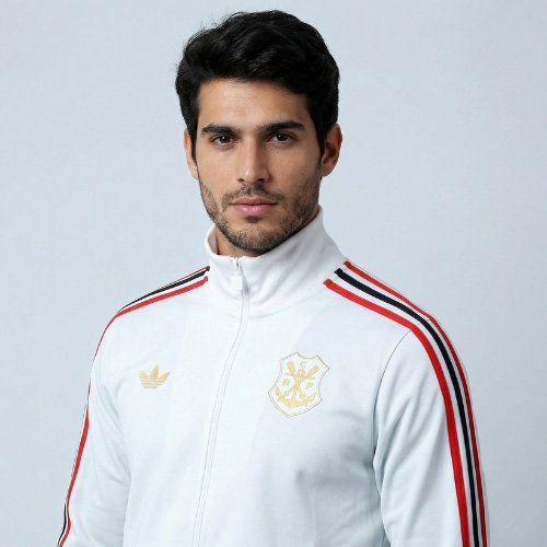 CONJUNTO AGASALHO MENGÃO BEGE