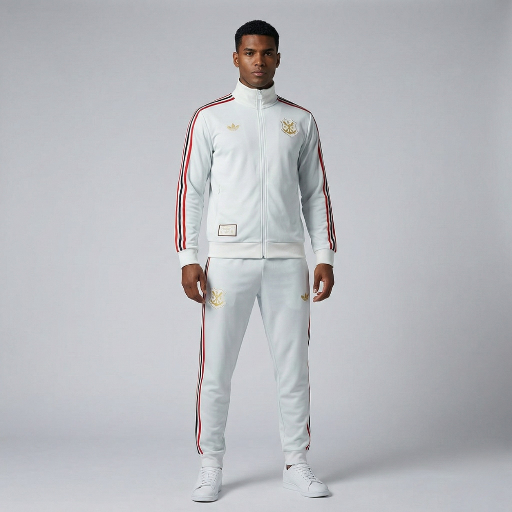 CONJUNTO AGASALHO MENGÃO BEGE