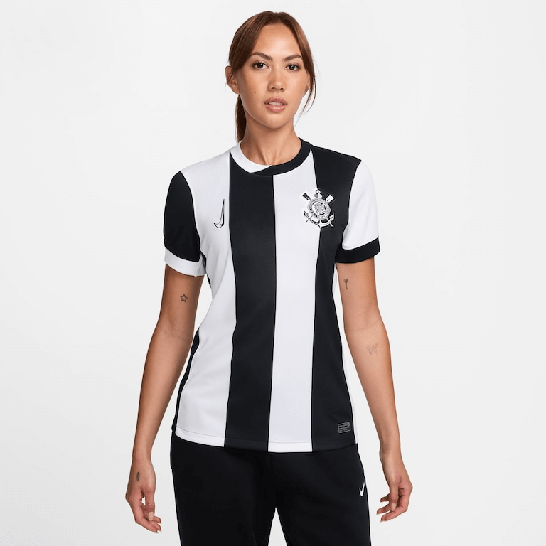 CAMISA FEMININA TIMAOIII THIRD 2024/25 PRETO/BRANCO