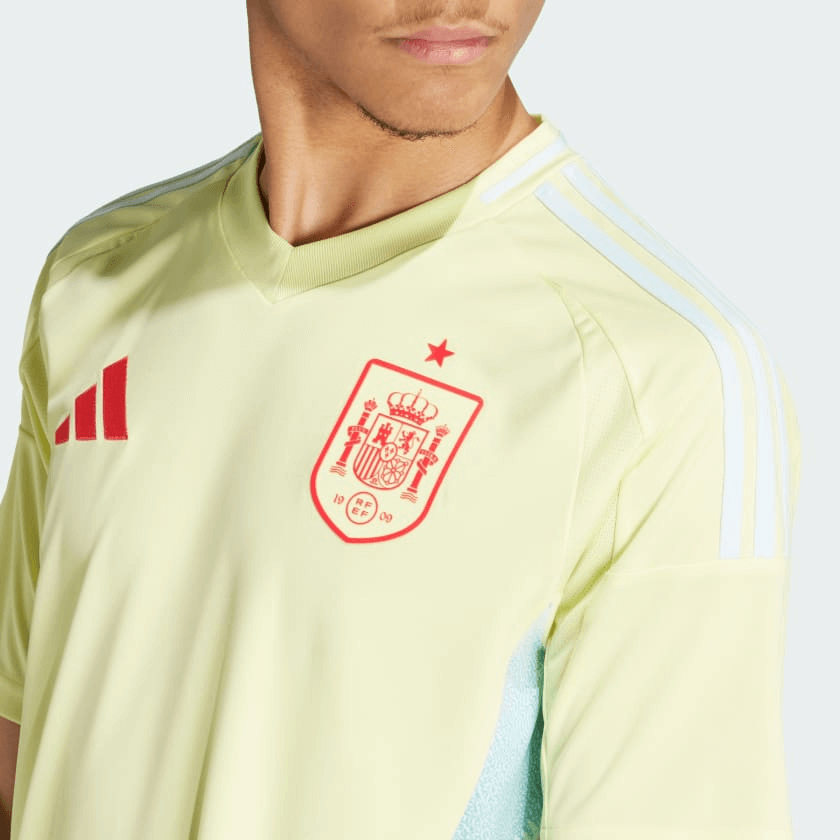 camisa_adidas_Espanha_masculina_eurocopa_lançamento_torcedor_amarela_2024-25_away