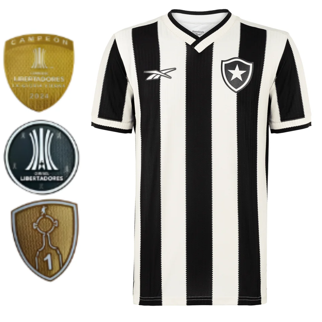 CAMISA BOTAFOGO I HOME 2024/25 LISTRADA TORCEDOR LIBERTADORES