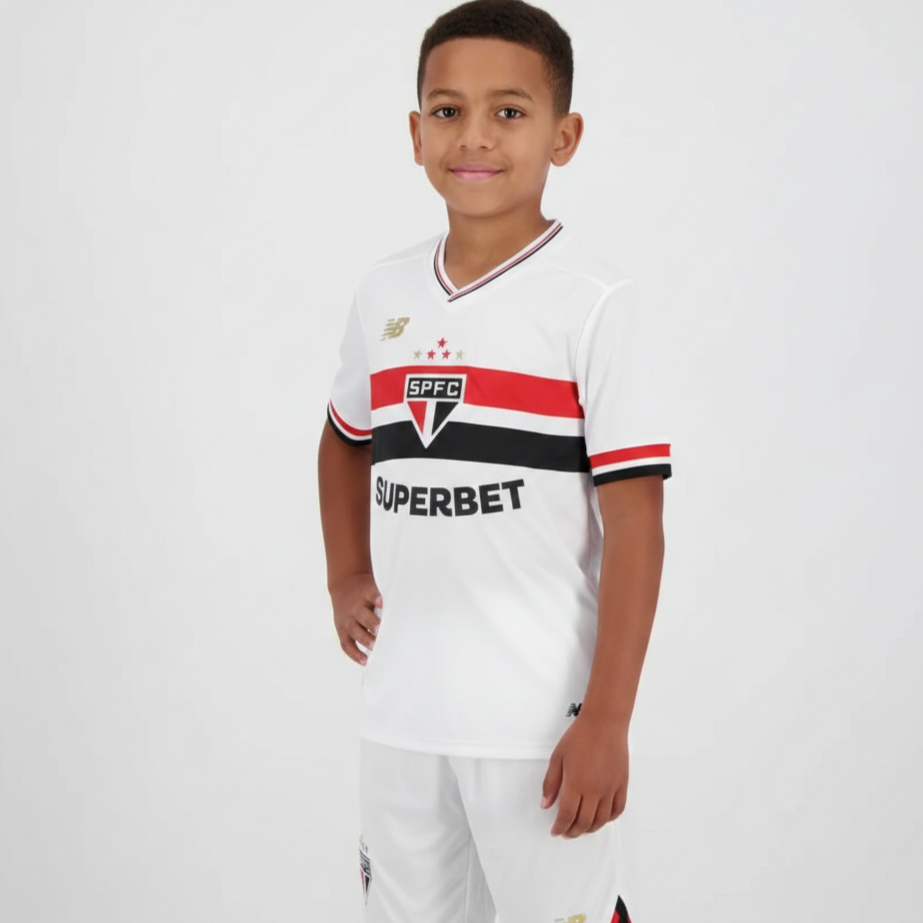 CONJUNTO INFANTIL SÃO PAULO I TITULAR 2025/26 PRONTA ENTREGA
