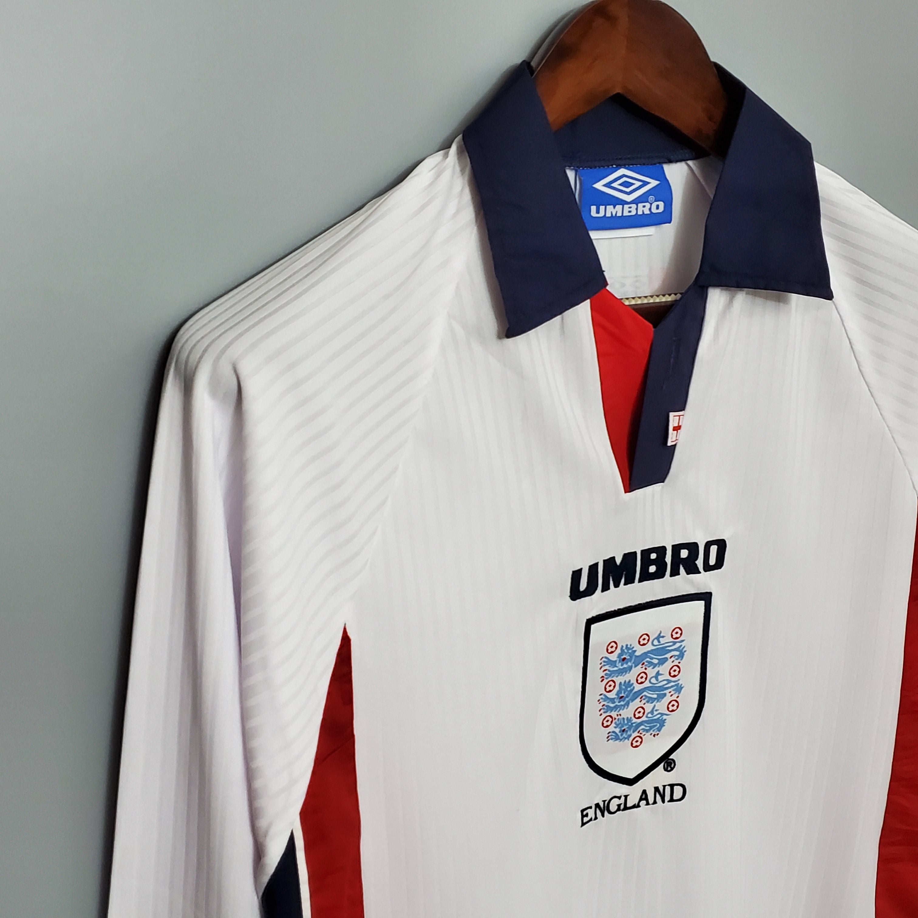 CAMISA RETRÔ INGLATERRA HOME MANGA LONGA 1998