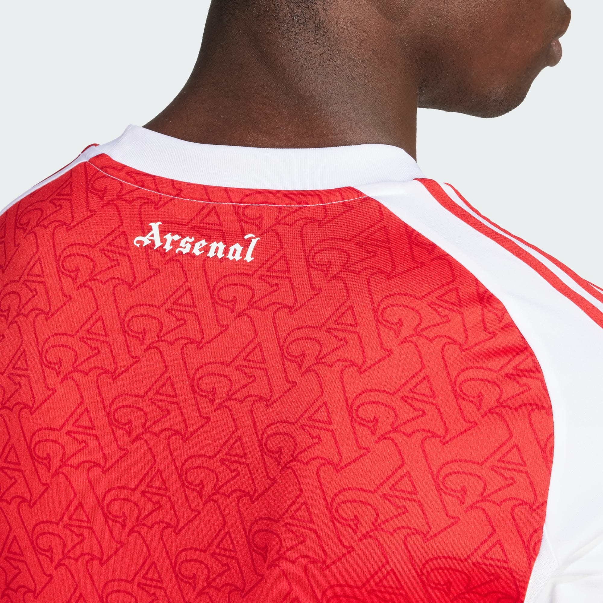 CAMISA ARSENAL I TITULAR 2025 TORCEDOR VERMELHA/BRANCA MASCULINA