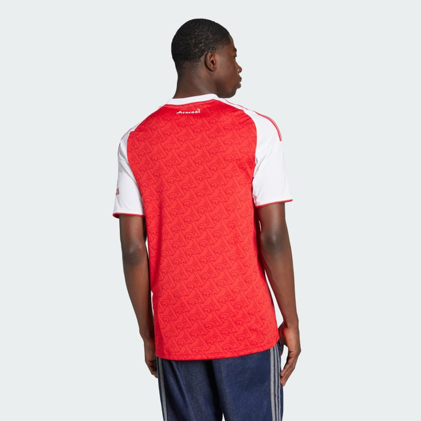 CAMISA ARSENAL I TITULAR 2025 TORCEDOR VERMELHA/BRANCA MASCULINA
