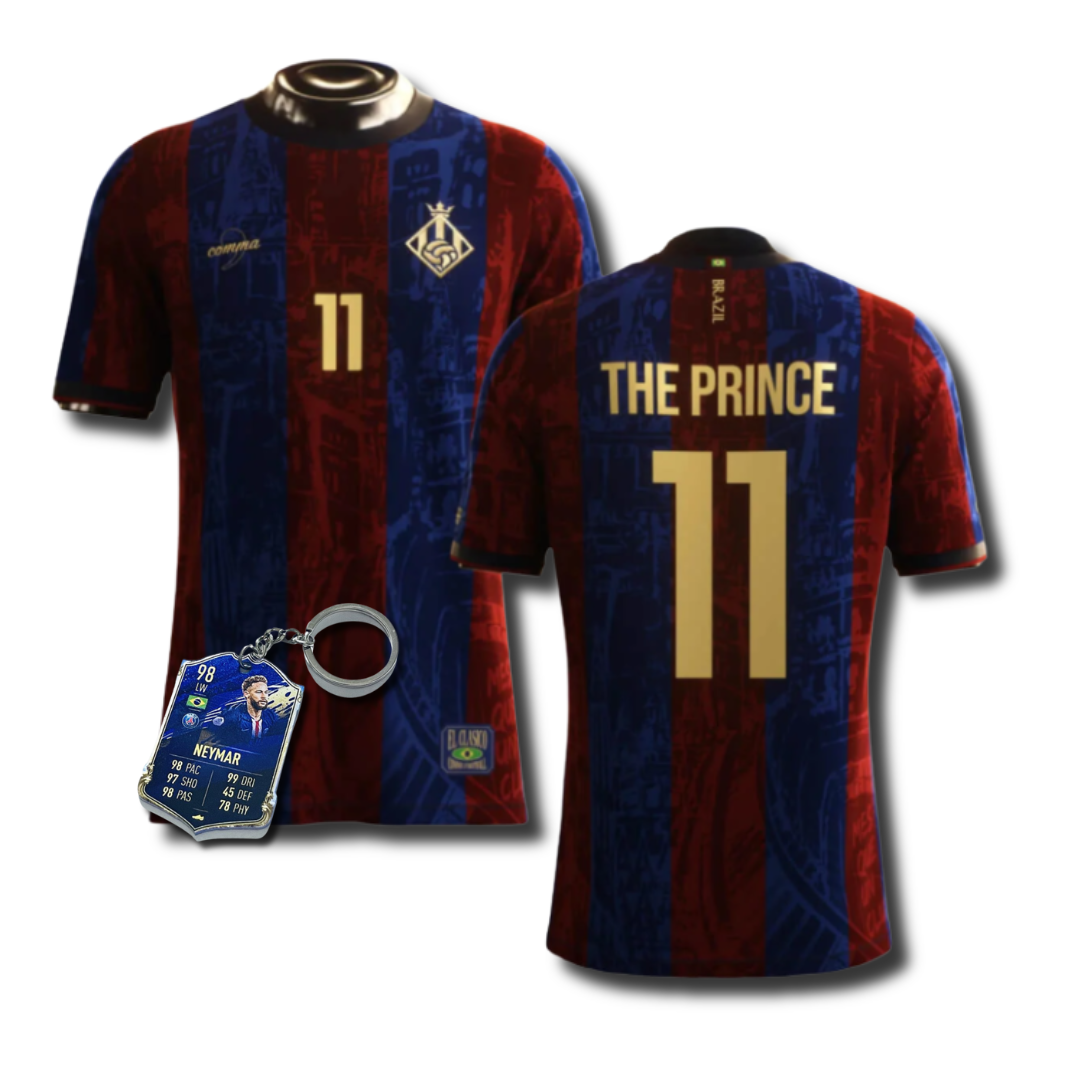 CAMISA THE PRINCE NEYMAR JR 11 GRENÁ EL CLÁSSICO 2024/25 ESPECIAL + CHAVEIRO ESCLUSIVO
