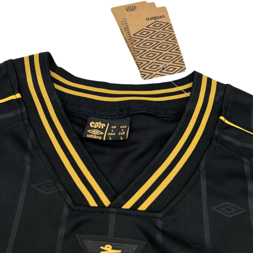 CAMISA PEIXE CHARLIE BROWN JR 2024/25 MASCULINA PRETA/DOURADA