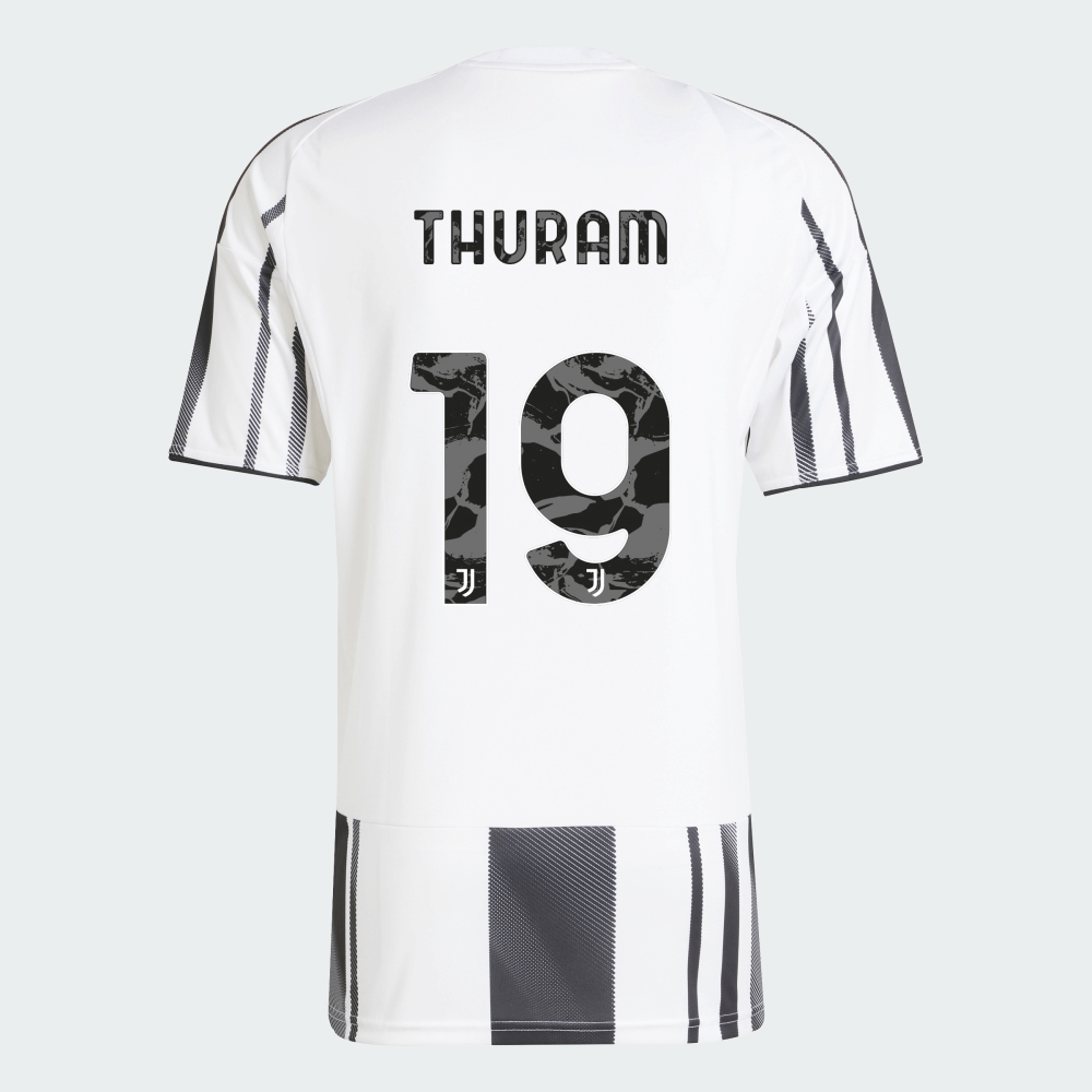 CAMISA JUVENTUS I TITULAR 2025 TORCEDOR PRETA/BRANCA MASCULINA
