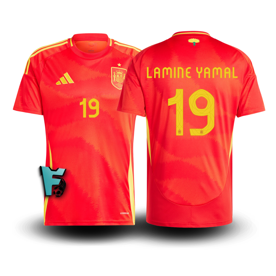 CAMISA ESPANHA LAMINE YAMAL #19 HOME I 2024/25 TORCEDOR EUROCOPA
