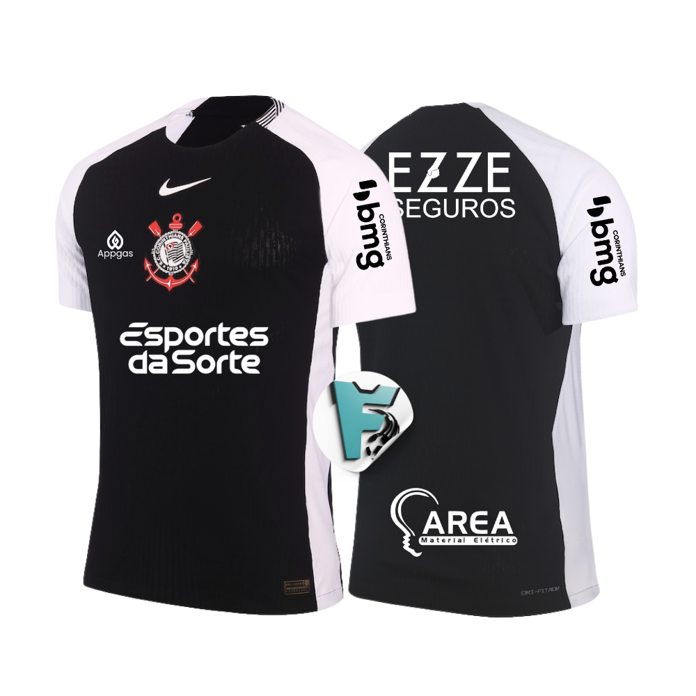 CAMISA TIMAO II RESERVA 2025/26 VERSÃO JOGADOR PRETA MASCULINA