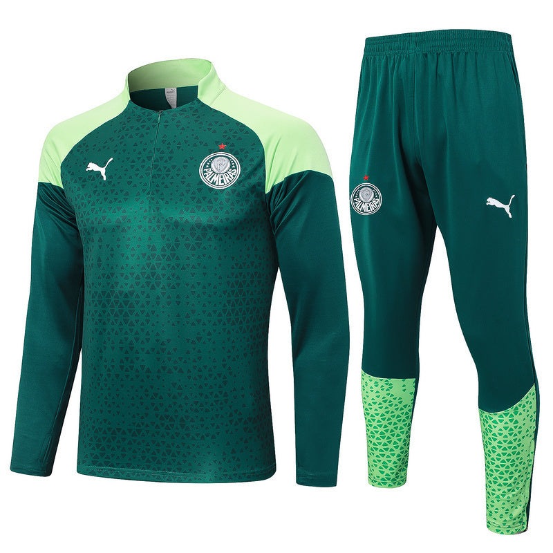 Conjunto Verdão Ziper Curto Treino Verde Escuro