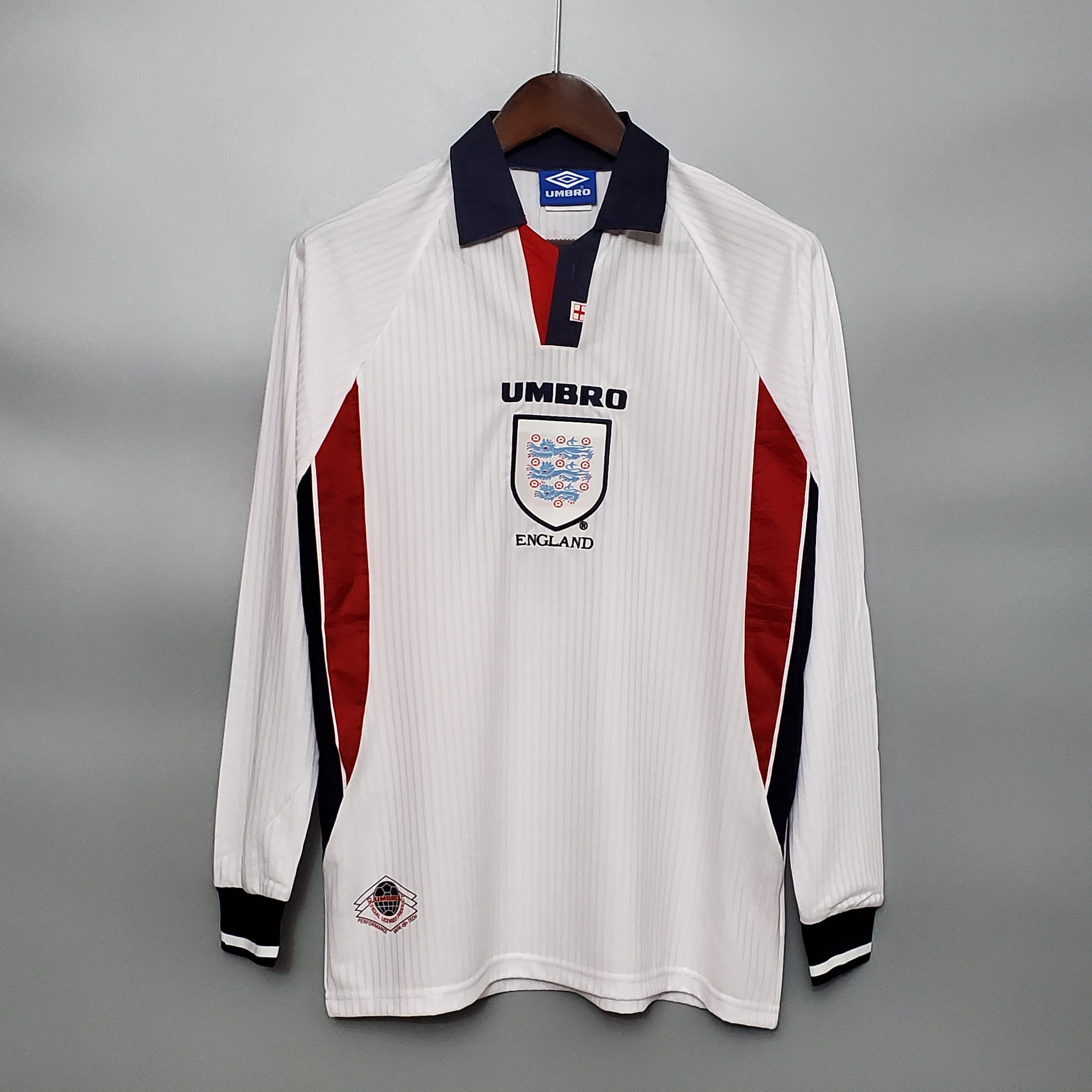 CAMISA RETRÔ INGLATERRA HOME MANGA LONGA 1998