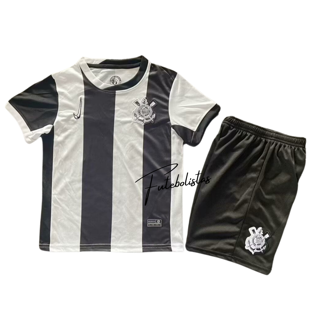 CONJUNTO INFANTIL TIMAO III THIRD 2024/25 PRETO/BRANCO
