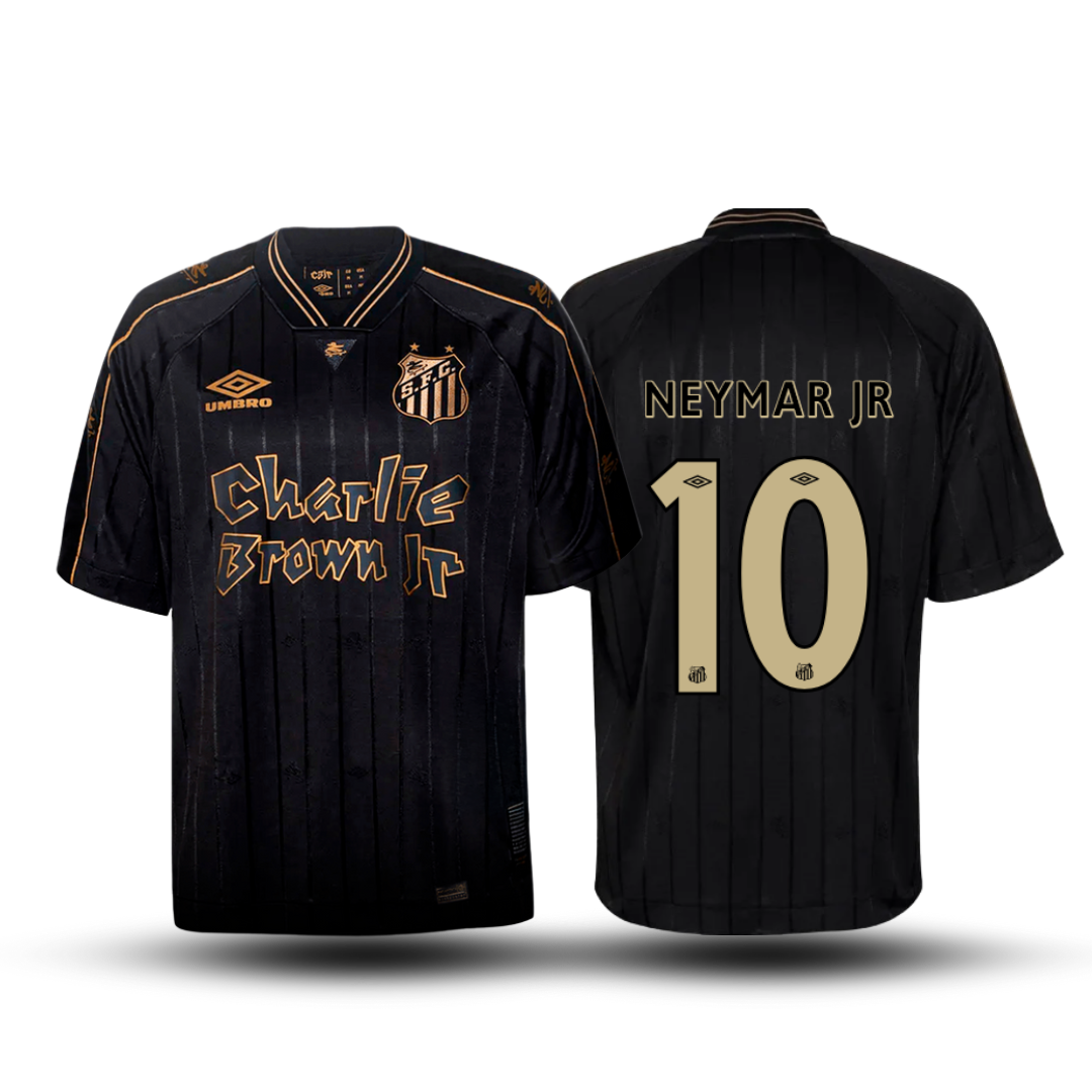 comprar camisa do santos charlie brown jr preta e dourada neymar jr