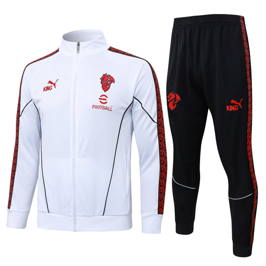 Conjunto AC Milan Zíper Curto Treino Branco