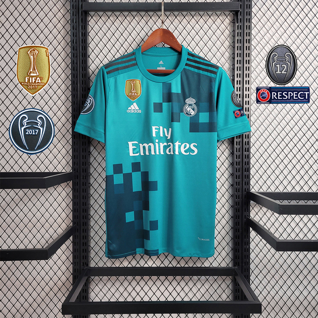 Camisa Retrô Real Madrid 2017/18 TERCEIRA AZUL