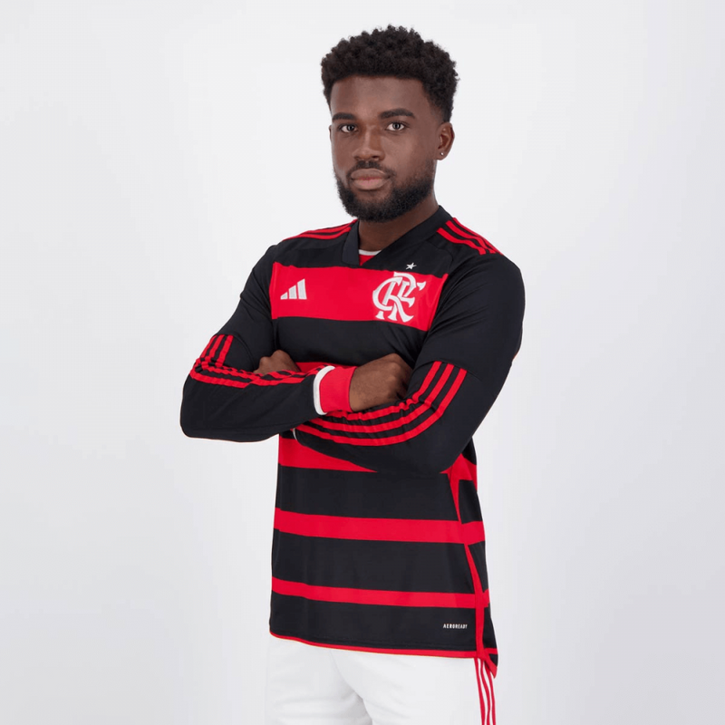 camisa_adidas_flamengo_2023_23-24_masculina-lançamento-torcedor-preta-VERMELHA-MANGA-LONGA