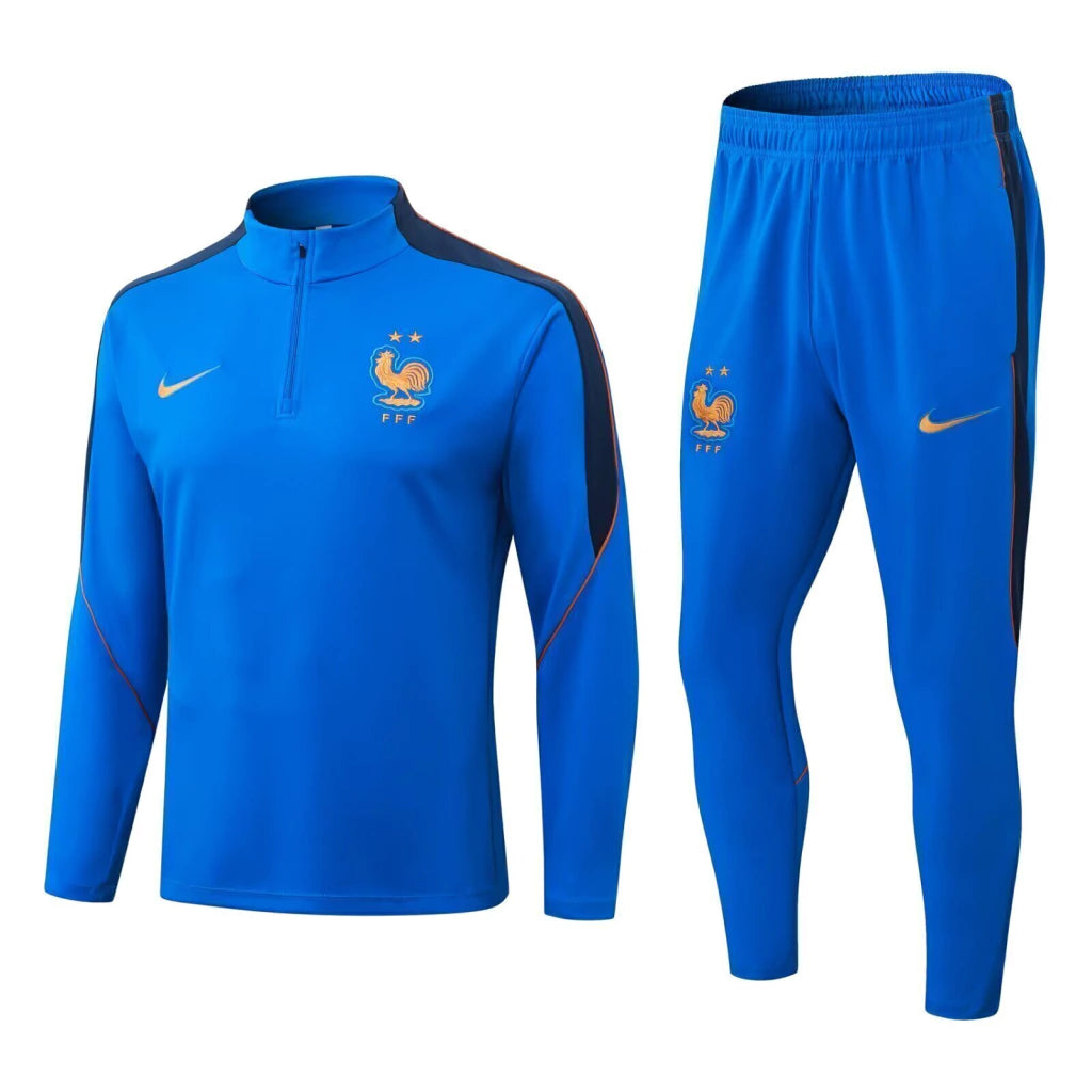 Conjunto França  Ziper Curto Azul