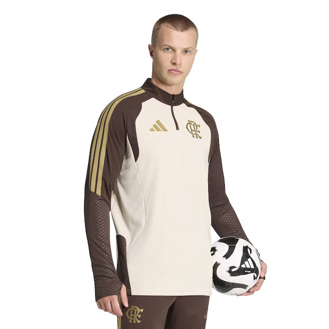 CONJUNTO AGASALHO TREINO MENGÃO CREME PRONTA ENTREGA