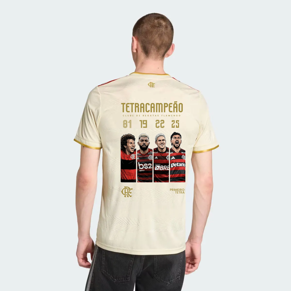 CAMISA MENGÃO THIRD EDIÇÃO TETRACAMPEÃO + PATCHS LIBERTADORES