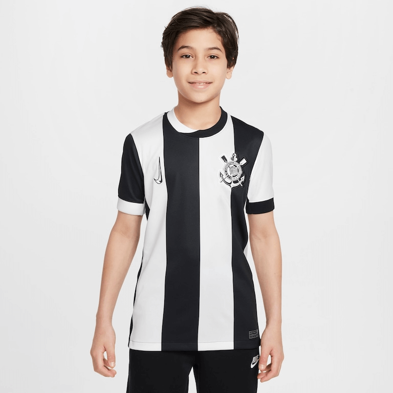 CONJUNTO INFANTIL CORINTHIANS III THIRD 2024/25 PRETO/BRANCO