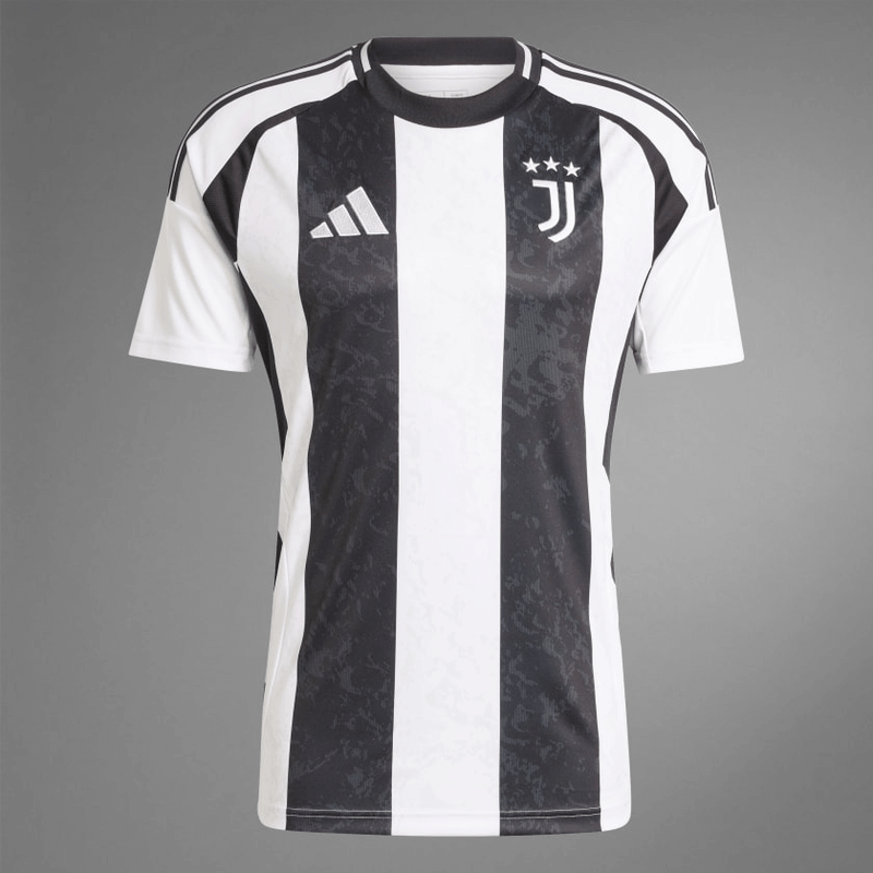 Camisa-juventus-home-1-24-25-lançamento-adidas-preta-branca-listrada-torcedor