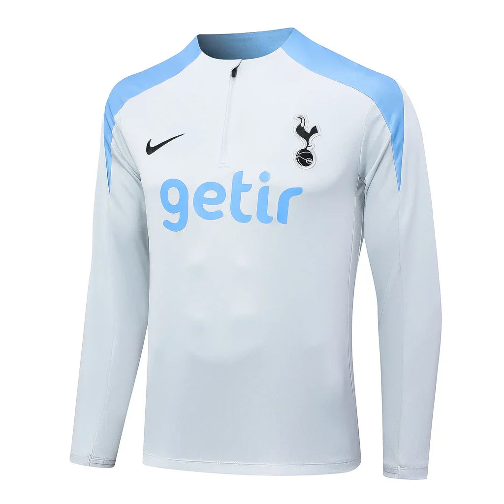Conjunto Tottenham Zíper Curto Treino Branco 2024/25