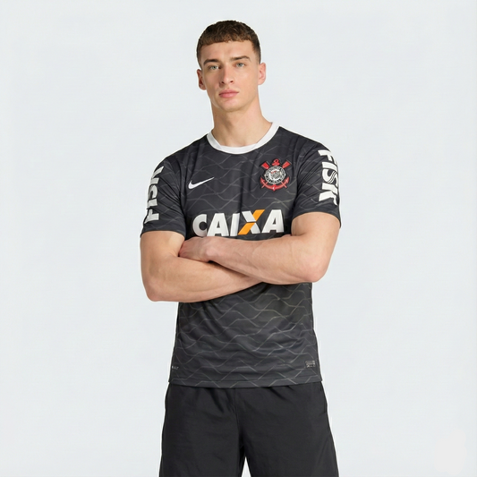 Camisa Retrô Timao  2012/13 RESERVA PRETA CAIXA