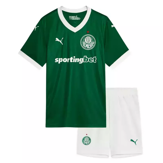 CONJUNTO INFANTIL VERDÃO TITULAR I HOME 2025/26 VERDE