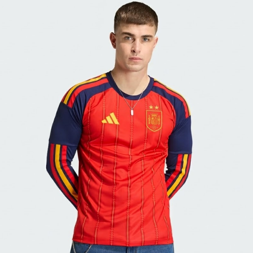 CAMISA ESPANHA TITULAR COPA DO MUNDO 2026 MANGA LONGA TORCEDOR