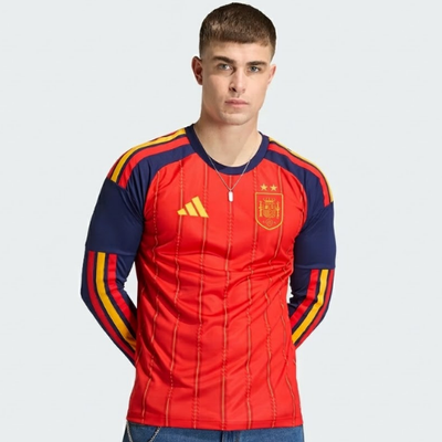 CAMISA ESPANHA TITULAR COPA DO MUNDO 2026 MANGA LONGA TORCEDOR