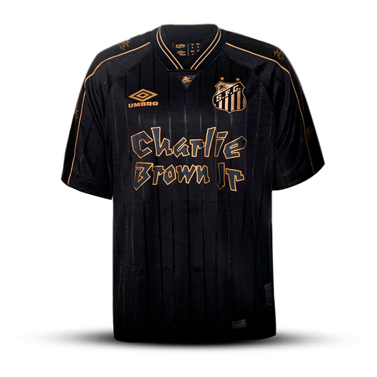 CAMISA PEIXE CHARLIE BROWN JR 2024/25 MASCULINA PRETA/DOURADA