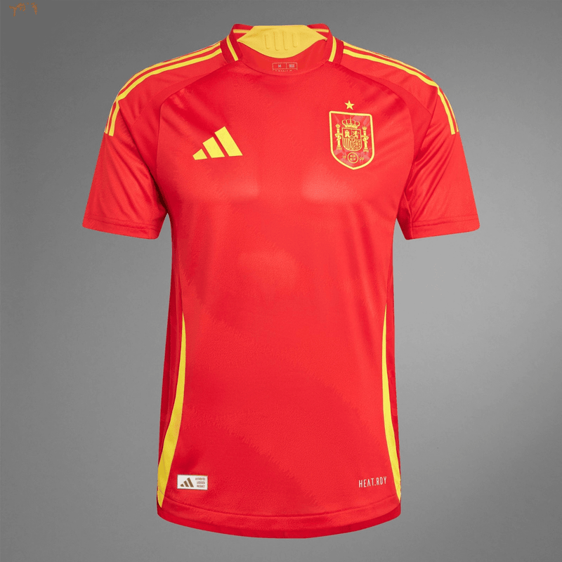 camisa_adidas_Espanha_masculina_eurocopa_lançamento_jogador_vermelha_2024-25_home