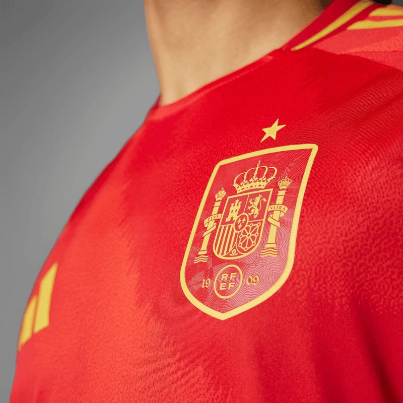 camisa_adidas_Espanha_masculina_eurocopa_lançamento_jogador_vermelha_2024-25_home