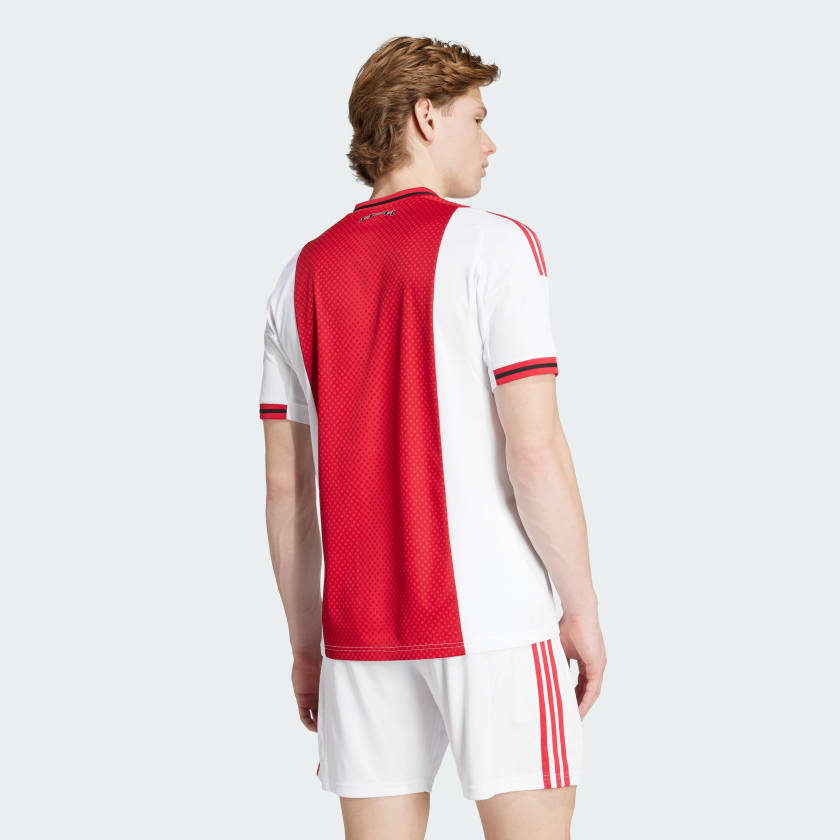 CAMISA AJAX I TITULAR 2025 TORCEDOR VERMELHA/BRANCA MASCULINA