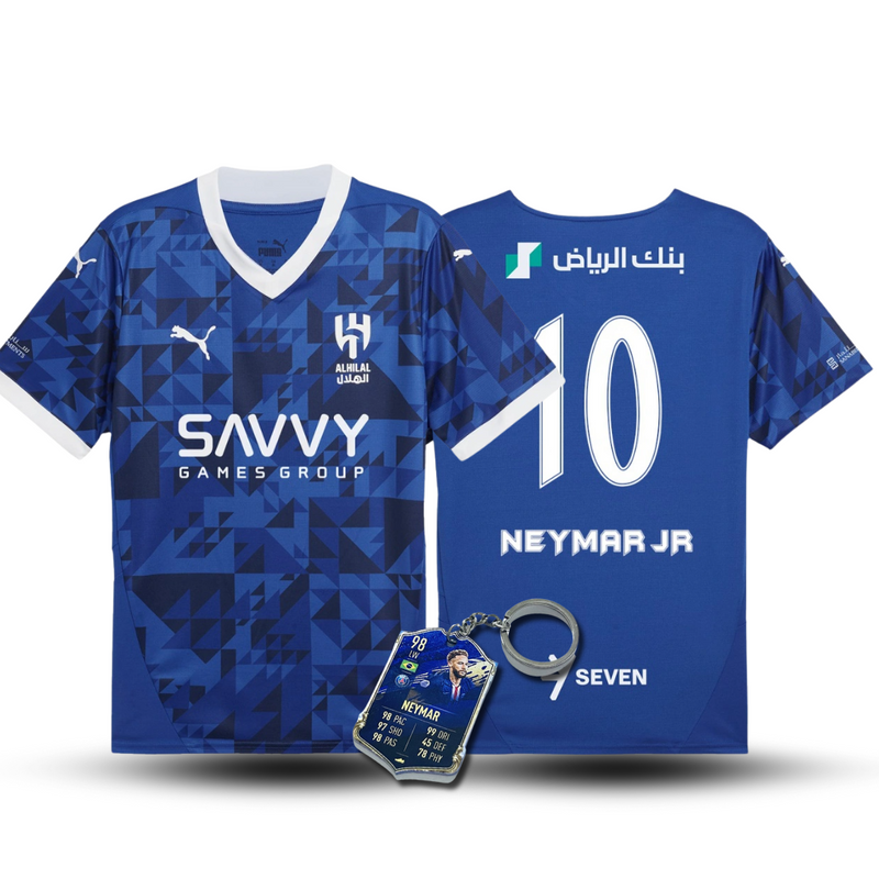 CAMISA NEYMAR JR 10 AL HILAL HOME 2024/25 AZUL MASCULINA + CHAVEIRO ESPECIAL DE BRINDE