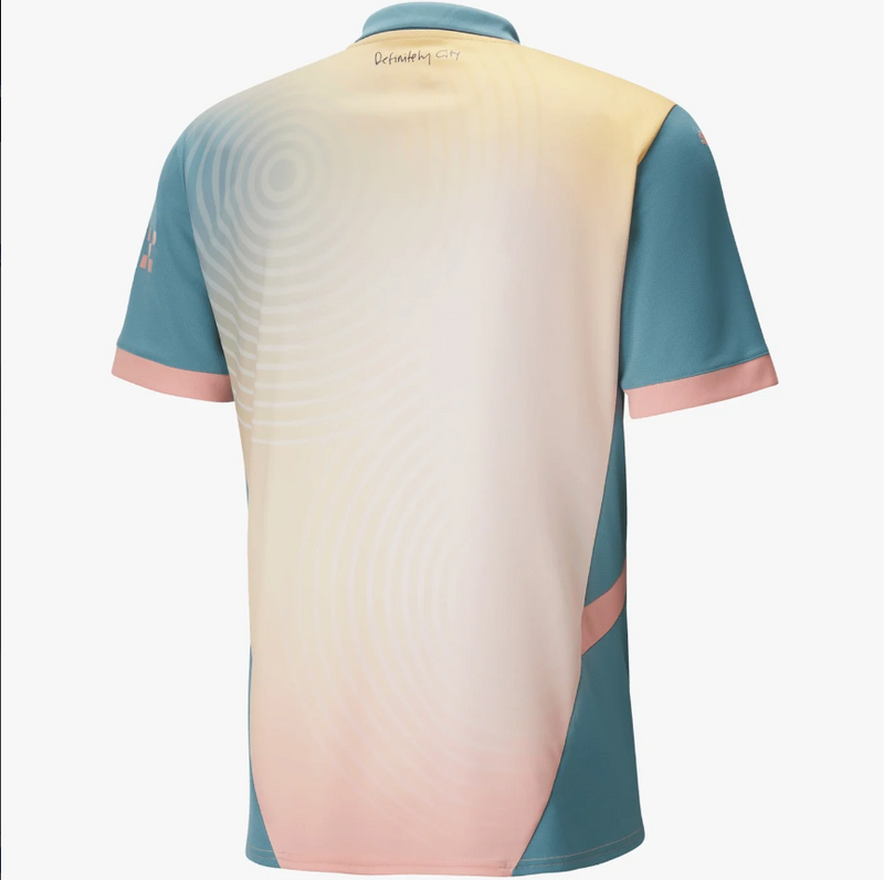 CAMISA MANCHESTER CITY IV QUARTA 2024/25 TORCEDOR CREME/AZUL CLARO