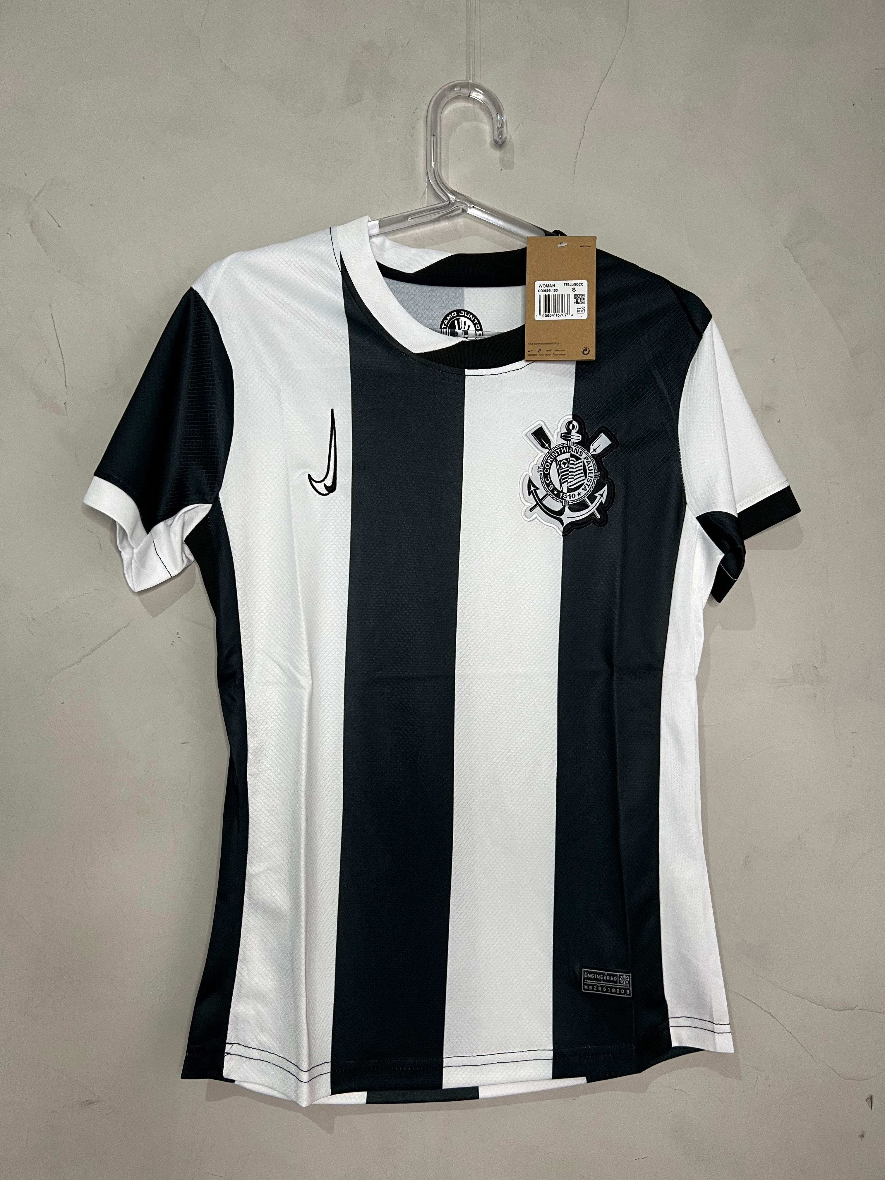 CAMISA FEMININA TIMAOIII THIRD 2024/25 PRETO/BRANCO