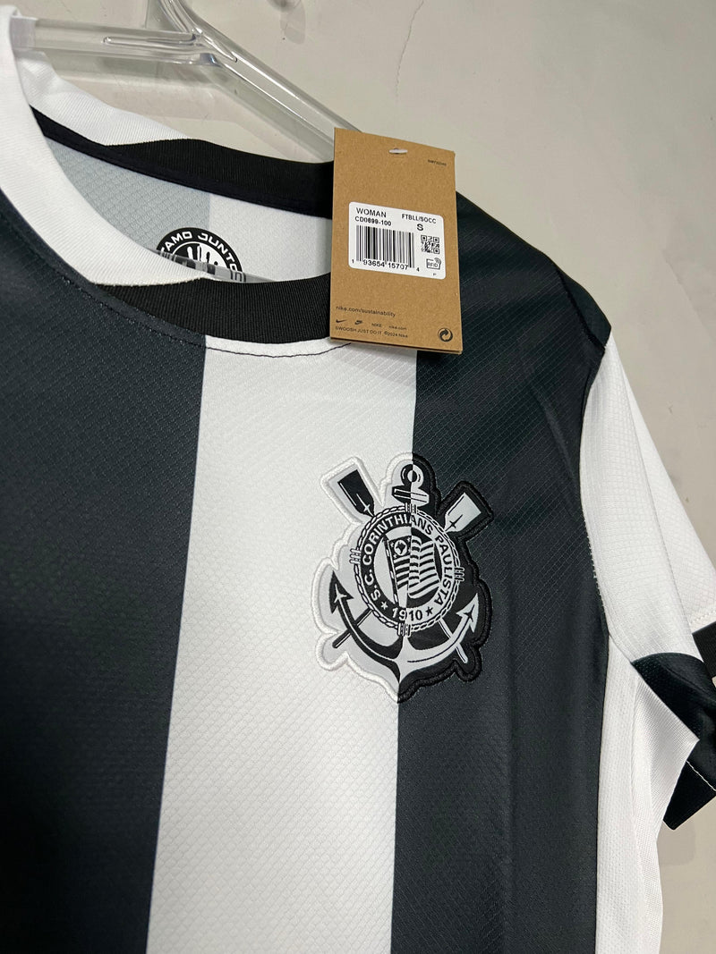 CAMISA FEMININA CORINTHIANS III THIRD 2024/25 PRETO/BRANCO