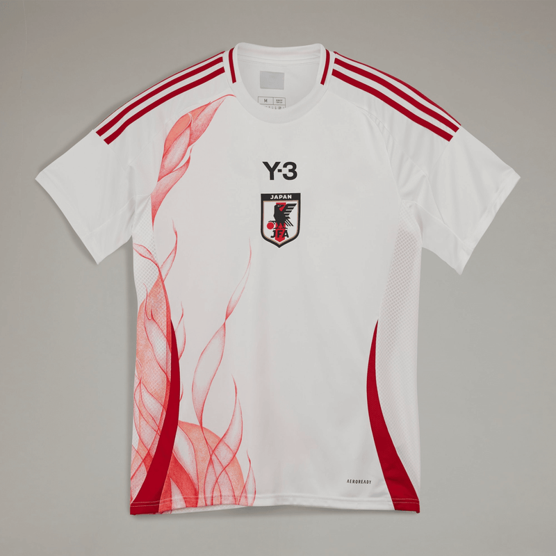 camisa-japão-adidas-y3-24-25-lançamento-olimpiadas-branca-vermelha-away-ii