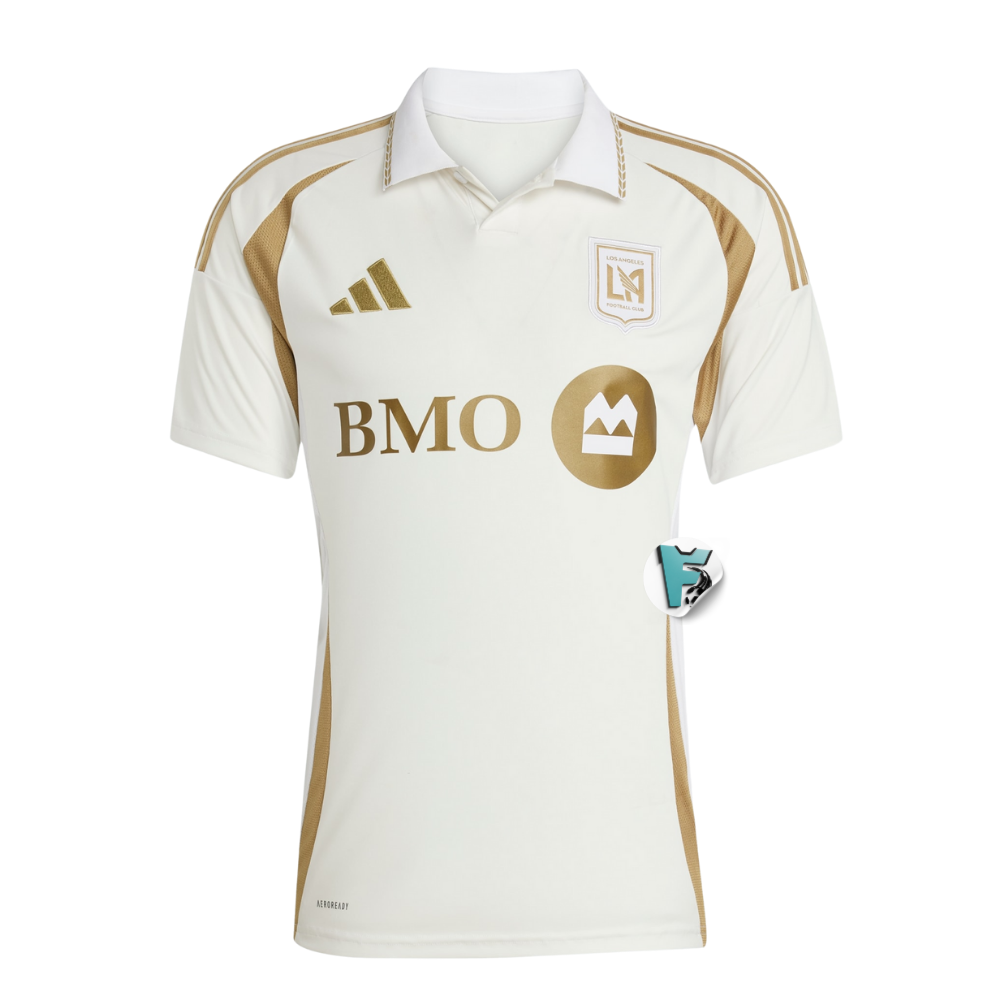 CAMISA RESERVA II LOS ANGELES GALAXY   MUNDIAL DE CLUBES 2025 BRANCA/DOURADA TORCEDOR MASCULINA