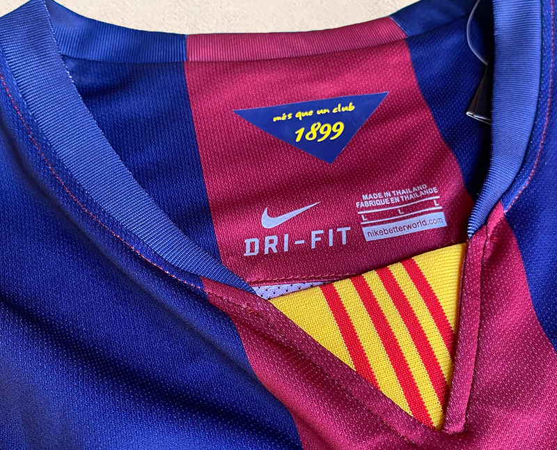 CAMISA RETRÔ NEYMAR JR 11 BARCELONA HOME 2014/15 GRENÁ MASCULINA + CHAVEIRO ESPECIAL DE BRINDE