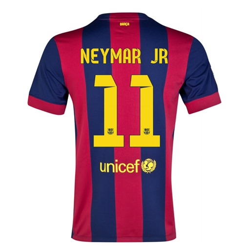 CAMISA RETRÔ NEYMAR JR 11 BARCELONA HOME 2014/15 GRENÁ MASCULINA + CHAVEIRO ESPECIAL DE BRINDE