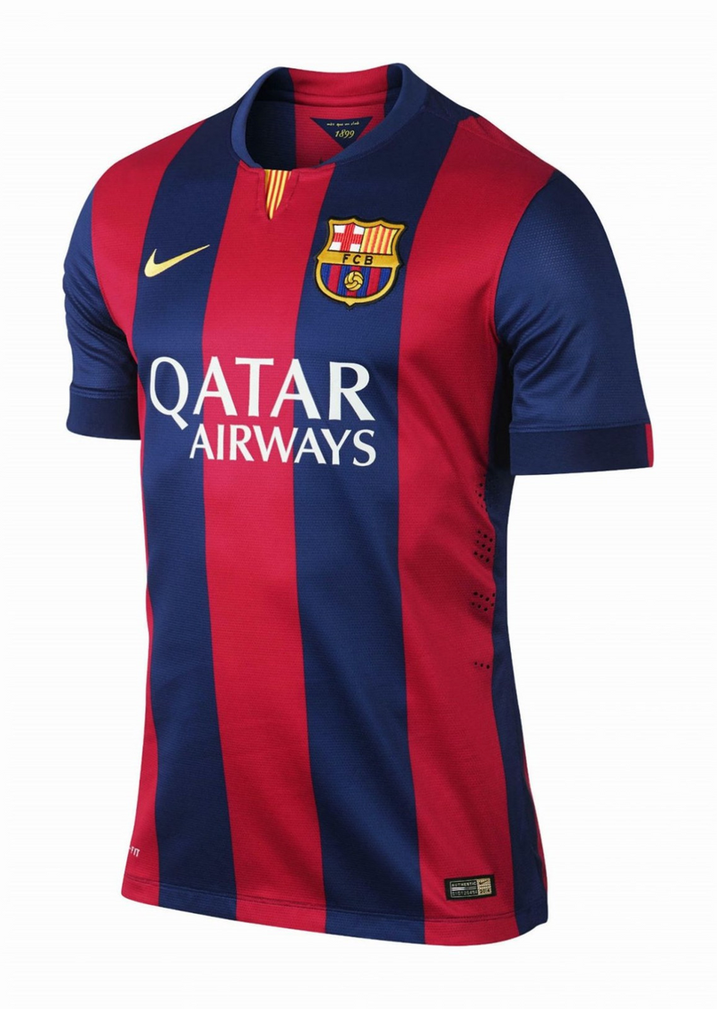 CAMISA RETRÔ NEYMAR JR 11 BARCELONA HOME 2014/15 GRENÁ MASCULINA + CHAVEIRO ESPECIAL DE BRINDE