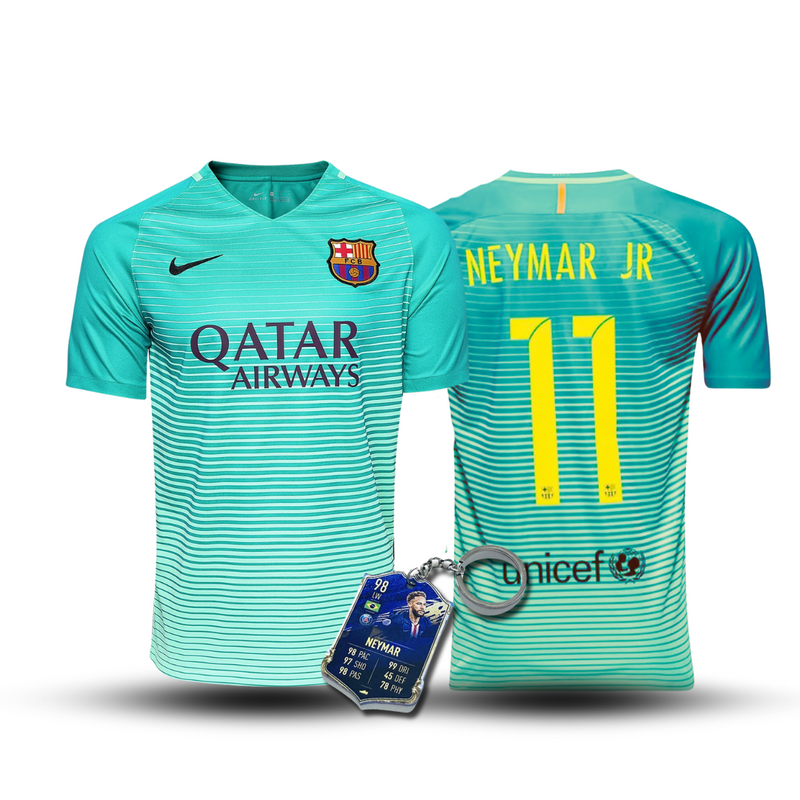 CAMISA RETRÔ NEYMAR JR 11 BARCELONA THIRD 2016/17 GRENÁ MASCULINA + CHAVEIRO ESPECIAL DE BRINDE