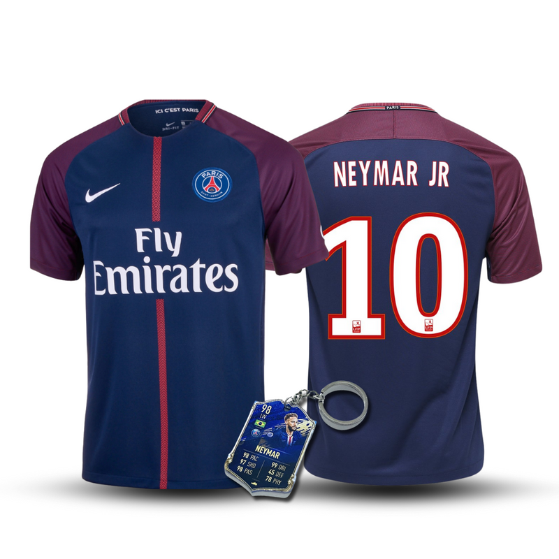 CAMISA RETRÔ NEYMAR JR 11 PSG HOME 2017/18 MASCULINA + CHAVEIRO ESPECIAL DE BRINDE